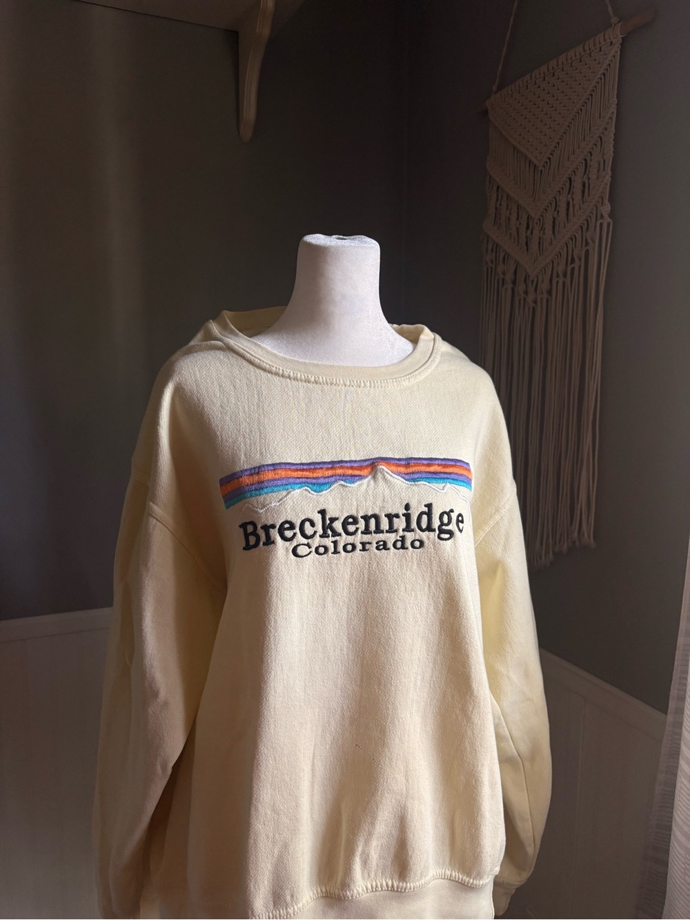 Breckenridge Pale Yellow Pacific & Co. Tag Crewneck
